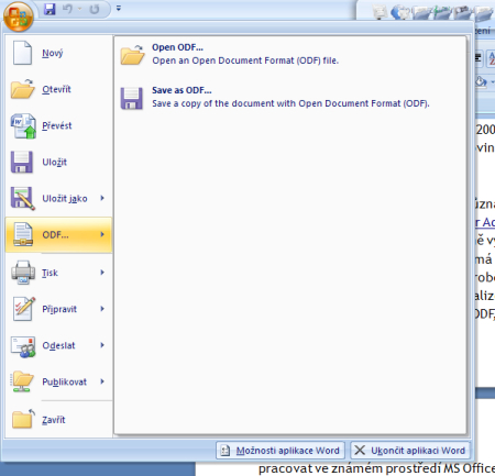 Podpora ODF v MS Office