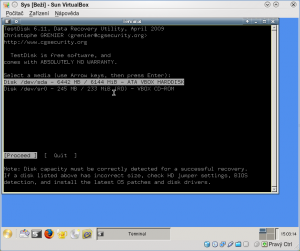 SystemRescueCD - TestDisk