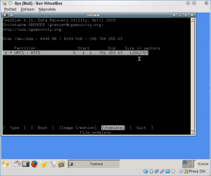 SystemRescueCD - TestDisk - 2