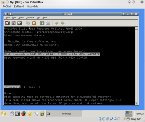 SystemRescueCD - PhotoRec - Obnovení fotografií a jiných dat